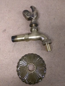 Decorative Outdoor Faucet ROOSTER Shaped   Spigot Solid Brass Antique Finish new - Picture 1 of 7