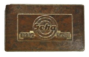 Caja de escritorio vintage marrón/baquelita "GEHA" para cinta de máquina de escribir, etc. c.1940s - Imagen 1 de 9