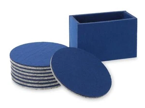 Glasuntersetzer rund Filz 16er Set mit 2 Boxen blau 10 cm für Tisch Schutz - Bild 1 von 5