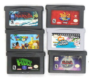 Game Boy Advance Game Lot:Narnia,chicken Shoot,The Incredible Hulk,Tak 2