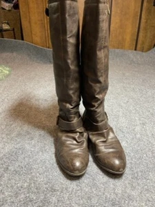 Diba London Pilot Faux Leather Wrap Boot Womens Size 6 1/2 M Brown 6.5 Long Tall - Picture 1 of 7