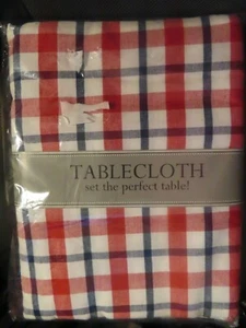 Pottery Barn Americana Plaid Rectangular Cotton Tablecloth~60" x 84"~NIP - Picture 1 of 3