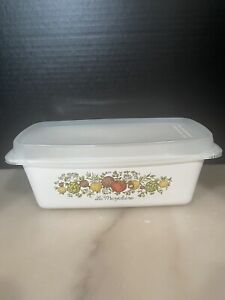 Corning Ware Loaf Pan Spice of Life La Marjolaine USA 9x5x3 Vintage with Lid