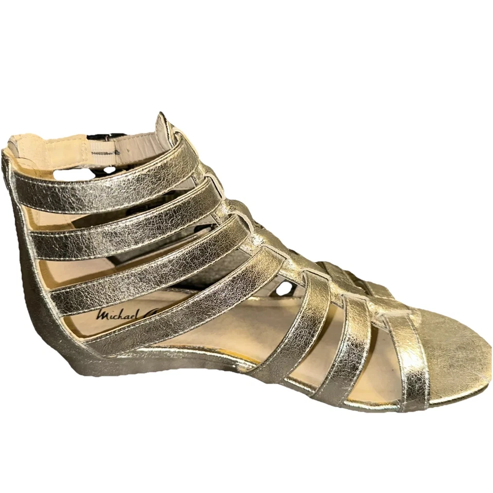 Sandalia Michael Antonio para mujer plateada Glenville Met Gladiator talla 7,5 usada Foto 1 de 4