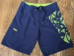 Neu ohne Etikett Crazy Shirts Hawaii Original marineblaue Badehose für Herren 10 "Innennaht 33" Taille - Bild 1 von 5