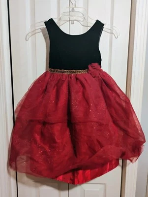 Vestido formal rojo y negro La Princess para niñas talla 6x Foto 1 de 4