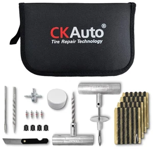 CKAuto Universal Tire Repair Kit, Heavy Duty Car Emergency Tool Kit for Flat - Picture 1 of 6