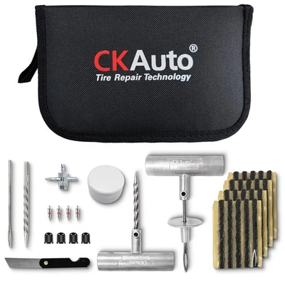 CKAuto Universal Tire Repair Kit, Heavy Duty Car Emergency Tool Kit for Flat - Image 1 of 4