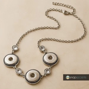 Snap Jewelry Ginger Charm 20 in. Necklace Fits 3 Custom 18MM 20MM Snap Buttons - Picture 1 of 8