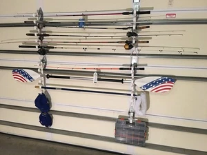 Storage Rack for Garage Doors with Hooks for Fishing Rods, Kayak Paddles and ... - Picture 1 of 7