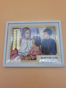 Termómetro publicitario de montaje en pared marco de metal de plástico transparente Jesús y niños - Imagen 1 de 10