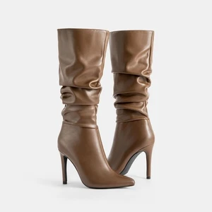 New Pointed Thin Toe High-heeled Boots Sexy High Heels Women Leather High Boots - Picture 1 of 26