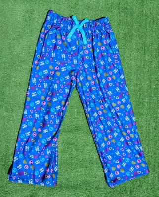 2"HEMMED Peace/Love/Hearts Fleece Women's XL Xhiliration Pajama Lounge Pants EUC - Image 1 of 3