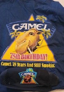 Vintage Joe Camel 75th Birthday Shirt Hat Combo 1988 Umts - Picture 1 of 19