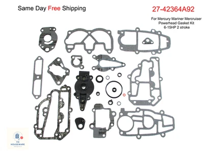 27-42364A92 Kit de juntas de cabezal eléctrico Mercury Mariner Mercruiser 6-15HP 2 tiempos Foto 1 de 4