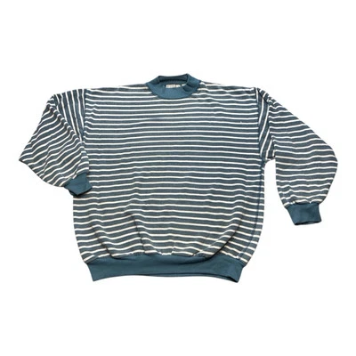Sudadera de Colección Sears Roebuck Pullover a Rayas Cuello Redondo Talla XL Preppy Envejecida Foto 1 de 4