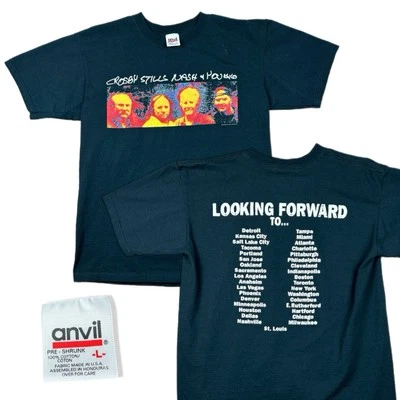 Vintage Crosby Stills Nash & Young 2000 Tour Shirt Anvil Size Adult Large Black - Image 1 of 4
