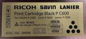 Original Ricoh Savin Lanier 408310 P C600 Patrone Schwarz "SEHR" Neu Versiegelte Box - Bild 1 von 1