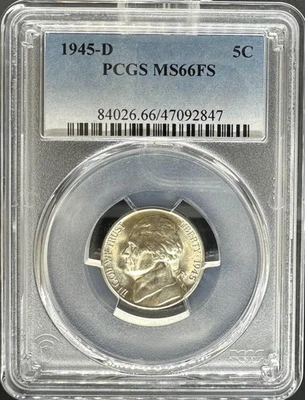 1945-D Jefferson Nickel MS66FS PCGS (#PA47092847) - Image 1 of 2