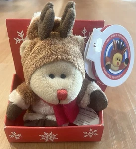 Neu Starbucks 2003 Plüsch Bearista Bär 28. Edition Rudolph Magnet Holiday - Bild 1 von 7