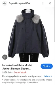 SuperGroupies DEMON SLAYER Inosuke Hashibira Model Jacket Coat Fur  *NEW* - Picture 1 of 8