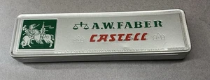 Vintage A.W. Faber Castell Pencil Advertising Tin Germany ~ 4H ~ With 4 Pencils - Picture 1 of 7