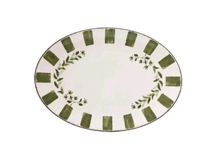 BETTER Homes & Gardens ~ 18" Oval ~ Melamine Serving Tray ~ GREEN FLORAL - Picture 1 of 8