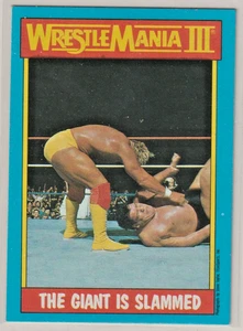 1987 Topps WWF #54 (The Giant Is Slammed) featuring Andre the Giant Hulk Hogan - Picture 1 of 4