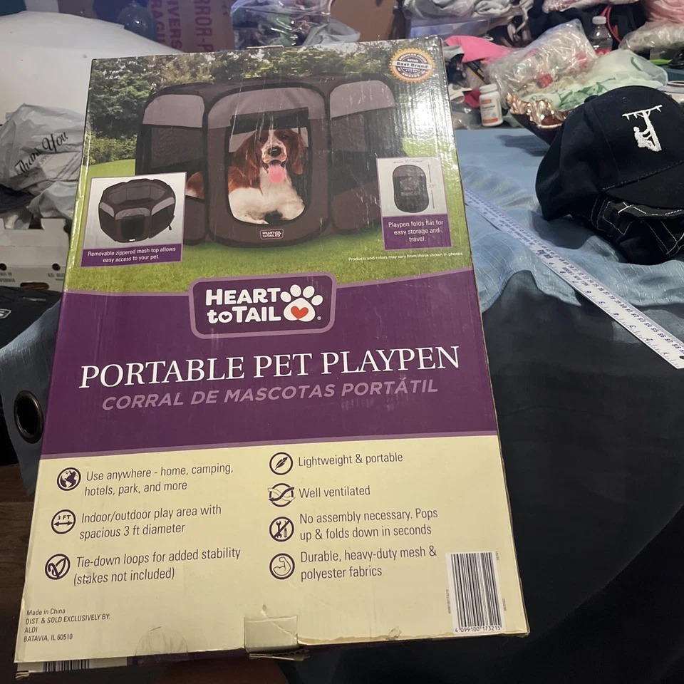 "Parrapitos portátiles para mascotas Heart To Tell 16"" X 23"" pliegues, almacenamiento plano o fácil y transporte" Foto 1 de 1