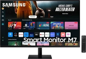 SAMSUNG M7 Series 2024 32" 4K UHD Desk Mount Smart Monitor, 240 Volts - Black - Picture 1 of 8
