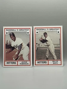 Jackie Robinson #5 Willie Mays #6 1982 TCMA BASEBALL'S GREATEST HITTERS EX - Picture 1 of 5