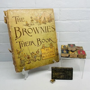 Vintage Palmer Cox Brownie Lot Book Stamp Pad Block Set 1887 1st Edition - Picture 1 of 22