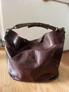 vintage vera pelle gabi firenze duffle leather bag made in Italy - Picture 1 of 12