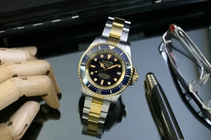 Montre de plongée automatique pour homme OceanX Sharkmaster 1000 44 mm cadran bleu SMS1055 or - Photo 1/5