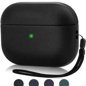 For AirPods Pro 2nd generation 3rd Luxury PU Leather Shockproof Case Strap Cover - Picture 1 of 17