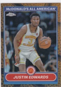 2023 Topps Chrome McDonald’s All American JUSTIN EDWARDS  GOLD Refractor #18/25 - Picture 1 of 2