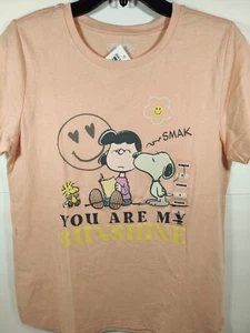 Peanuts Snoopy You Are My Sunshine Damengröße Small T-Shirt pfirsichfarben neu mit Etikett - Bild 1 von 4