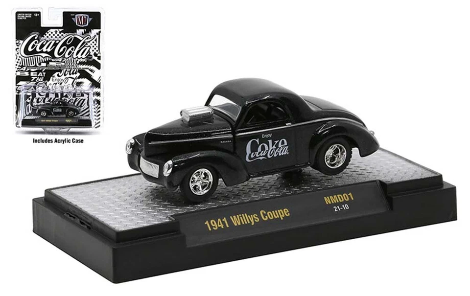 M2 Machines 1:64 Coca Cola 1941 Black Willys Coupe Model 52500-NMD01-6D1 - Image 1 of 1