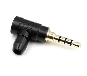 Right Angled 3.5mm 4 Poles Headphones Solder Jack Plug Terminal Audio Cable Lead - Picture 1 of 3