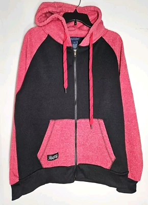 Rocawear men's full zip fleece hooded jacket size L black red - Image 1 of 4