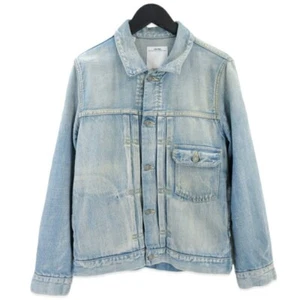 Visvim Indigo Cotton Linen Denim Jacket 1st Wash Men’s Size 1 Stylish Pre-Owned - Picture 1 of 9