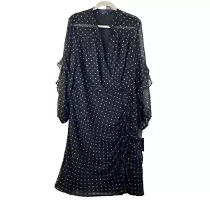 Vestido para mujer Rachel Roy negro 14W poliéster forrado de gasa funda cintura elástica - Imagen 1 de 12