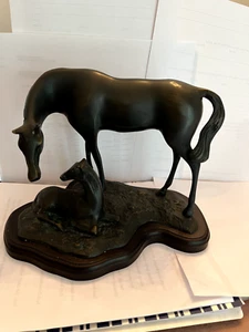 Metal Horse and Colt on stand 7.5"X9"X5" - Picture 1 of 3
