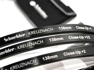 New Schneider 138mm +1/2, 1 & 2 Full Field Diopter Lens Set 3 Close-Up Filters - Image 1 of 3