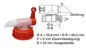 FLUXX® AH 23/61Auslaufhahn Dosierhahn 15 - 60 Liter Kanister mit DIN 61 Gewinde - Bild 1 von 1
