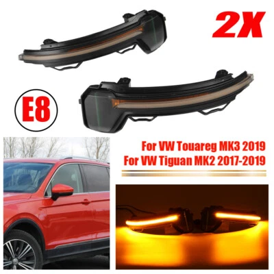 Frecce specchietto retrovisore esterno indicatori di direzione per VW Tiguan AD/BW MK2 16-23 nere - Immagine 1 di 4