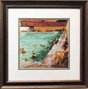 Sir John Lavery "The People's Pool" 1927 Framed Art Print Summer Masters - Picture 1 of 3