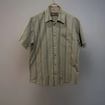 Vintage Ruff Hewn Men Medium Button Shirt Brown Polyester  Cotton Made In India - Image 1 of 4
