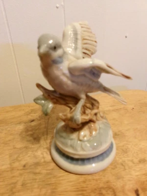 Duncan Royale Fine Porcelain Bird Blue White Wings - Image 1 of 4