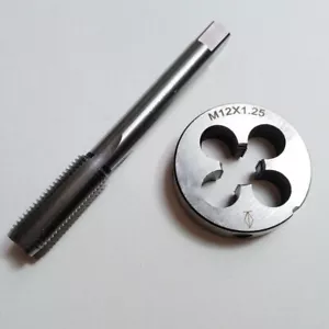 Hilo métrico de troquel HSS 12 mm x 1,25 mm grifo y M2 x 1,25 mm mano derecha - Imagen 1 de 3